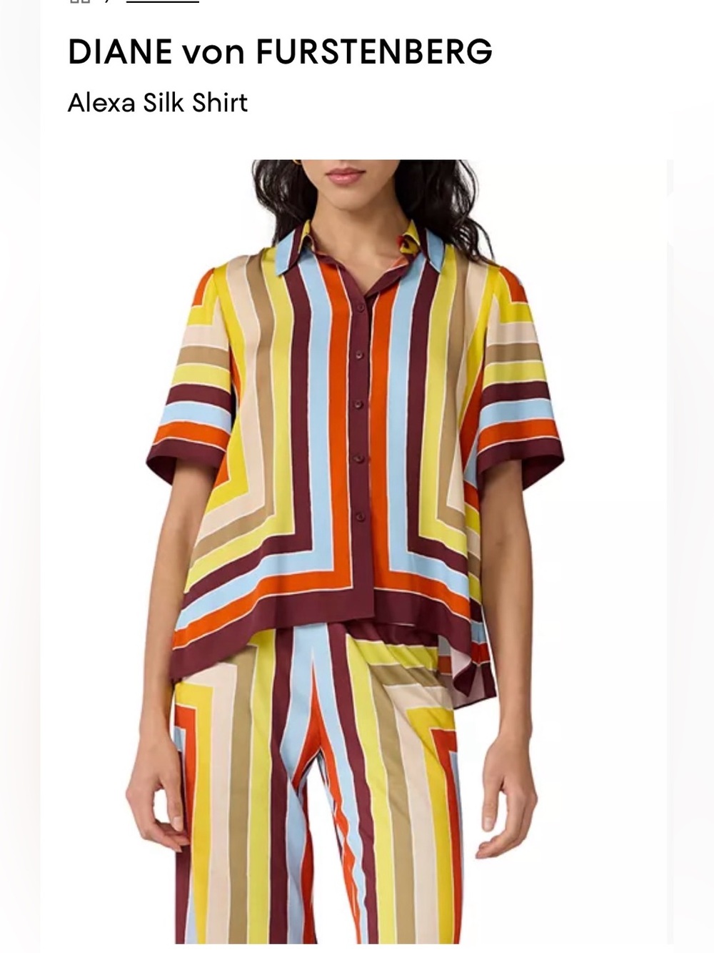 Diane von furstenberg Alexa silk shirt new small